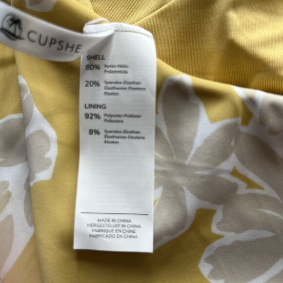 Cupshe Swim Suit Bikini Top Womens XL Yellow Tan White Padded New - Picture 9 of 12